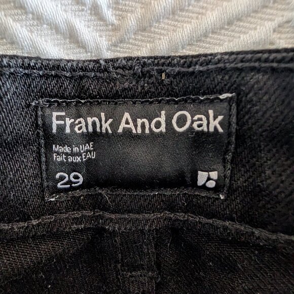 Frank & Oak The Stevie Tapered Jean Black Size 29 High Rise Preppy Casual Ankle - Picture 3 of 11